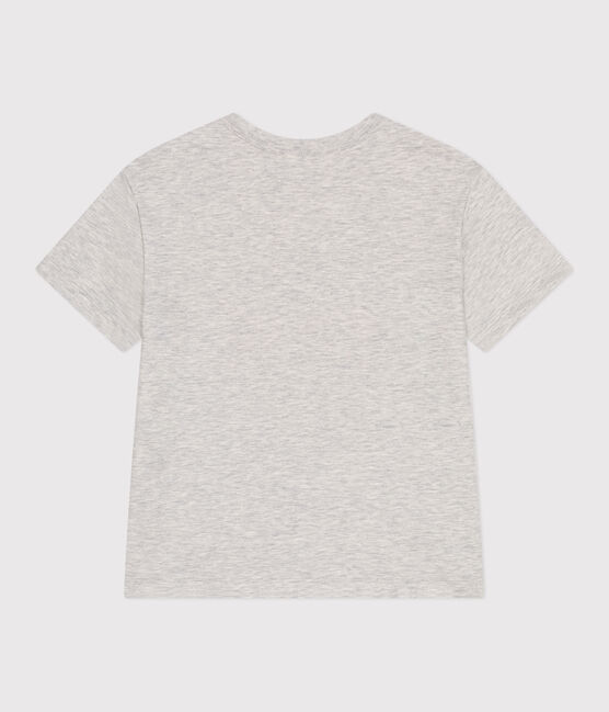 Camiseta infantil de manga corta de algodón con estampado gris BELUGA CHINE
