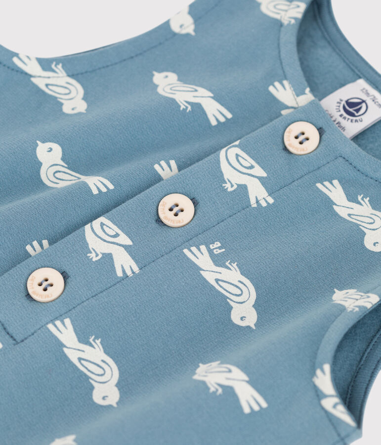 Mono largo de mulet&oacute;n de beb&eacute; azul/blanco