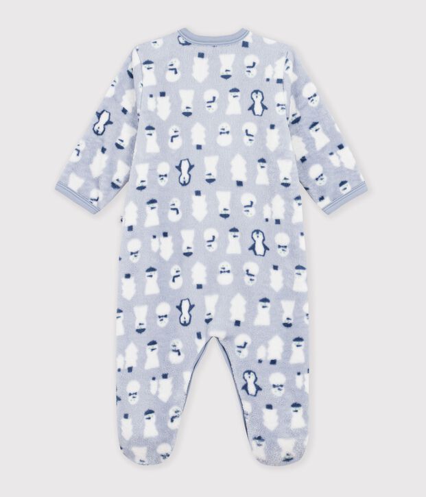 Sobrepijama de tejido polar con estampado de mu&ntilde;eco de nieve para beb&eacute; azul/multicolor