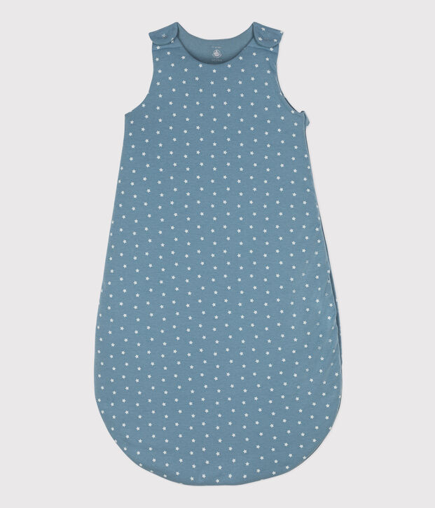 Saco de dormir de algod&oacute;n con estrellas para beb&eacute; azul/crudo