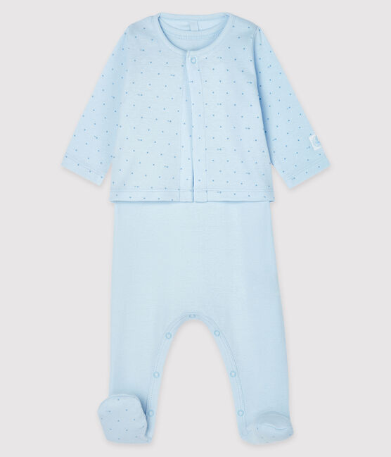 Conjunto para bebé de dos piezas de punto azul FRAICHEUR/azul ACIER