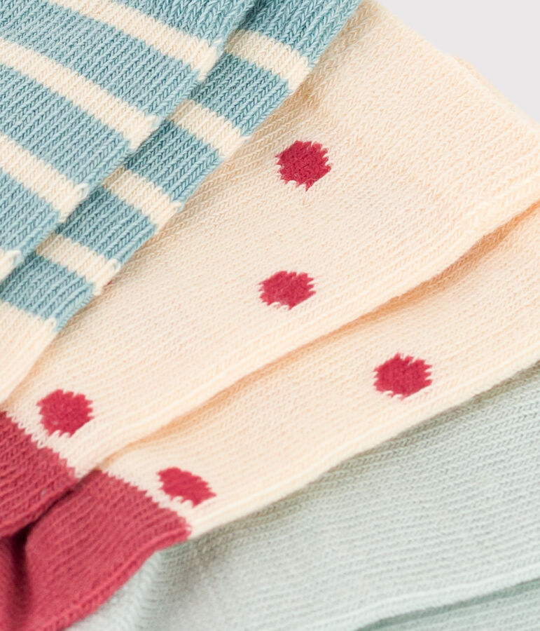 Juego de 3 pares de calcetines de punto de algod&oacute;n con lunares para beb&eacute; variante 1