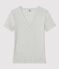 Camiseta ICONICA de algodón con cuello de pico para mujer gris BELUGA CHINE
