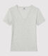 Camiseta ICONICA de algodón con cuello de pico para mujer
