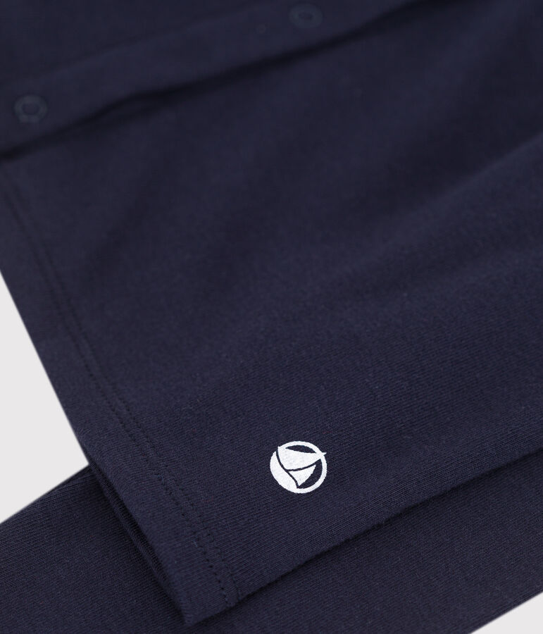 C&aacute;rdigan infantil de algod&oacute;n liso azul