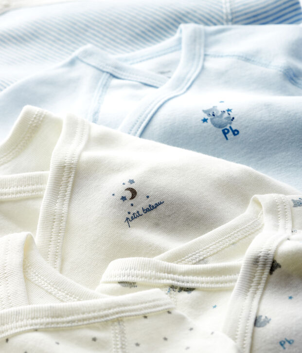 Lote de 5 bodies de nacimiento de manga larga para beb&eacute; multicolor