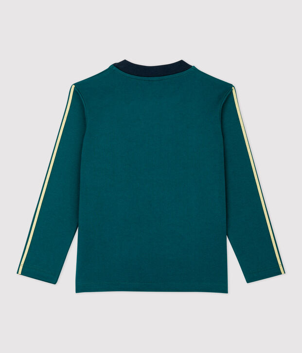 Camiseta de manga larga de algod&oacute;n de ni&ntilde;o verde