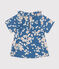 Blusa de manga corta de popelina de bebé azul BEACH/ MULTICO