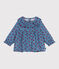 Blusa de pana de manga larga con estampado de manzanas para bebé azul ADRIATIC/ MULTICO