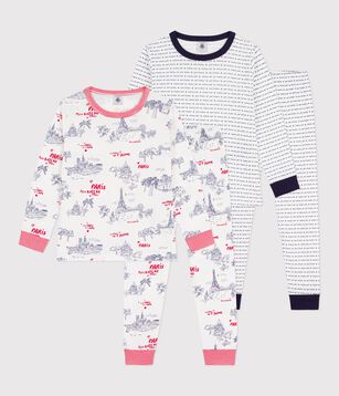 Juego de pijamas infantiles de algodón estampado multicolor