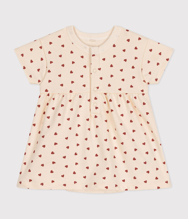 Vestido de felpa ligera con body para beb&eacute; crudo/marron