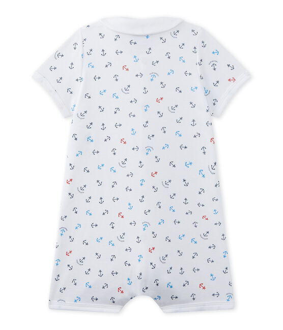 Pelele corto estampado para bebé niño blanco ECUME/blanco MULTICO