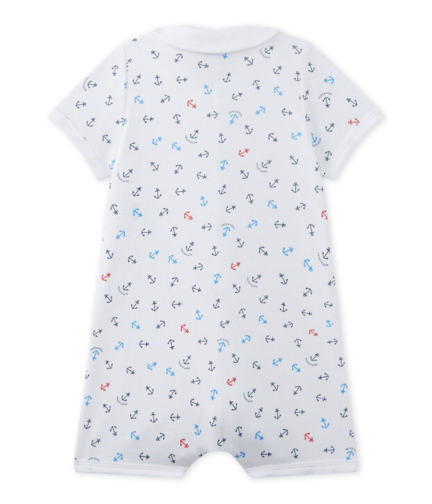 Pelele corto estampado para beb&eacute; ni&ntilde;o blanco/multicolor