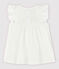 Blusa de manga corta de algodón de bebé niña blanco MARSHMALLOW