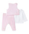 Conjunto bebé niña 3 piezas blanco ECUME/rosa VIENNE