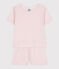Pijama corto infantil de algodón rosa FLEUR