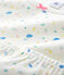Pijama corto de flores de niña de algodón y lino blanco MARSHMALLOW/blanco MULTICO