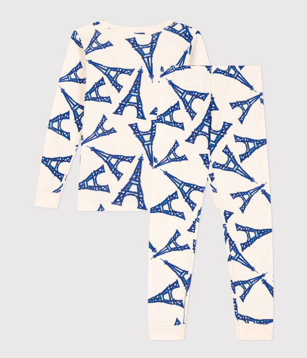 Pijama de algod&oacute;n ajustado para ni&ntilde;o/ni&ntilde;a crudo/multicolor