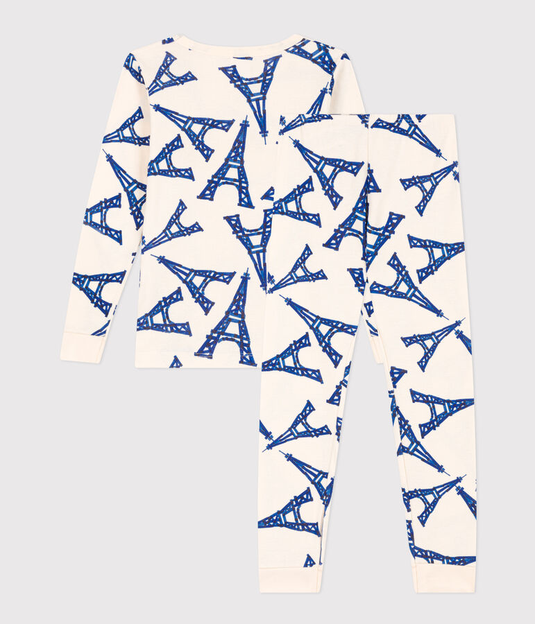 Pijama de algod&oacute;n ajustado para ni&ntilde;o/ni&ntilde;a crudo/multicolor