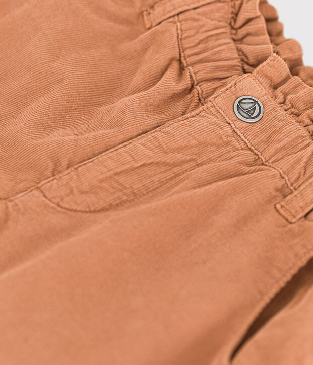 Pantal&oacute;n recto de terciopelo para ni&ntilde;a rosa