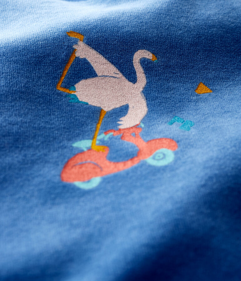 Pelele de terciopelo azul para beb&eacute; azul