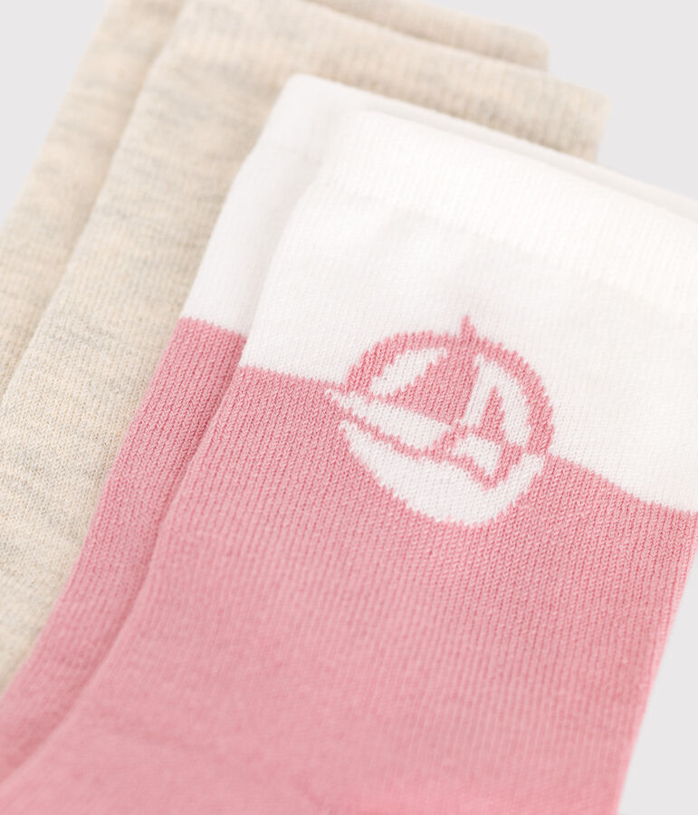 2 pares de calcetines de algod&oacute;n con logo para ni&ntilde;a multicolor