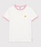 Camiseta lisa de algod&oacute;n de manga corta para mujer blanco