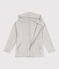 Sudadera infantil de algodón liso con capucha y cremallera gris BELUGA CHINE
