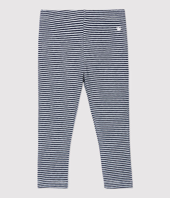 Leggings de algodón de bebé. azul SMOKING/blanco MARSHMALLOW