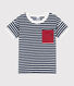 Camiseta de rizo a rayas para niño