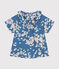 Blusa de manga corta de popelina de bebé azul BEACH/ MULTICO