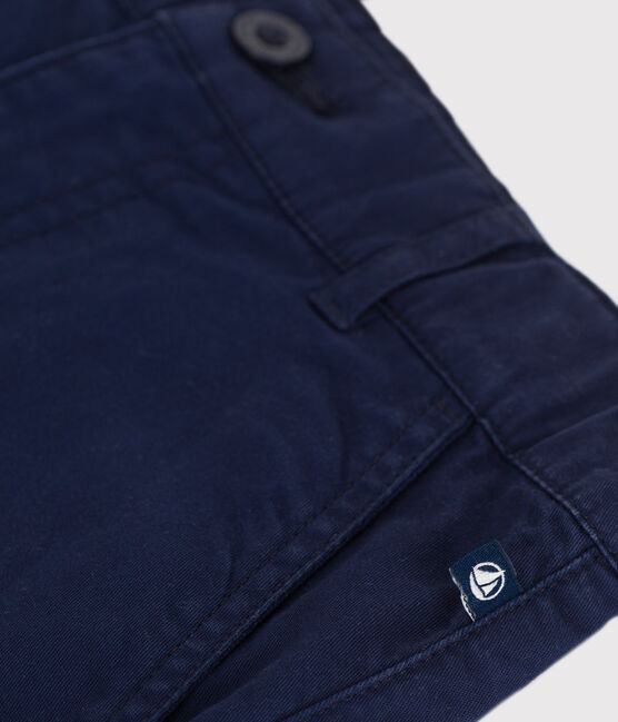 Bermudas cortas infantiles de algodón liso azul MEDIEVAL