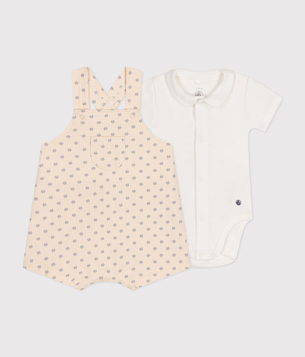 Conjunto de peto de felpa ligera para beb&eacute; crudo/multicolor