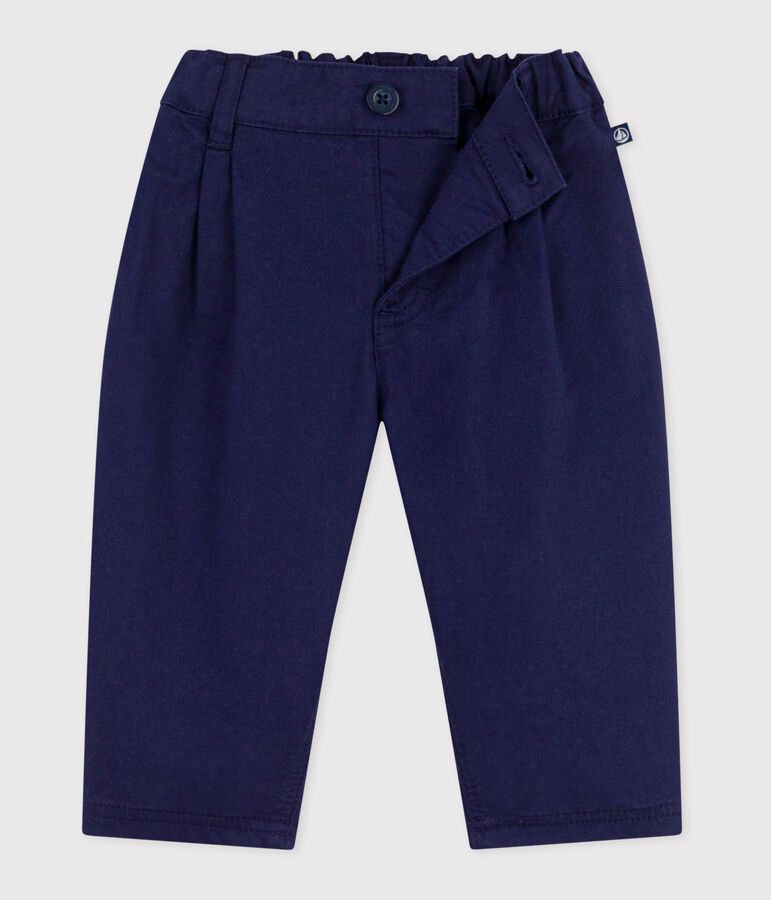 Pantal&oacute;n para beb&eacute; de sarga lisa azul SOIR