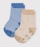 2 pares de calcetines antideslizantes de algod&oacute;n para beb&eacute; multicolor