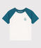 Camiseta infantil de manga corta de algodón con estampado verde MARSHMALLOW/ DRAGONFLY
