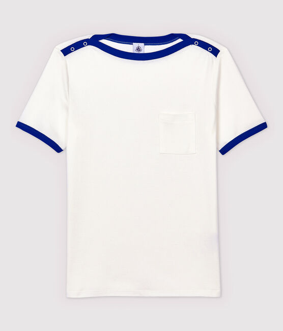 Camiseta de algodón de mujer blanco MARSHMALLOW/azul SURF