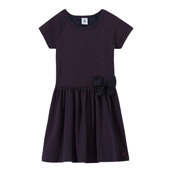 Vestido a topos para niña blanco MARSHMALLOW/azul BRUT/ MULTICO