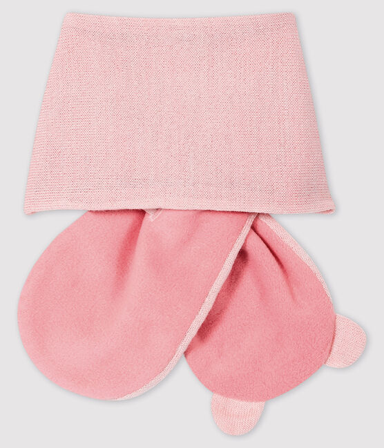 Bufanda para bebé con forro de microfibra polar rosa MINOIS
