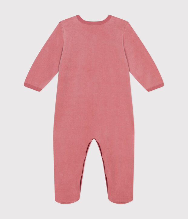 Pijama de terciopelo para beb&eacute; rosa