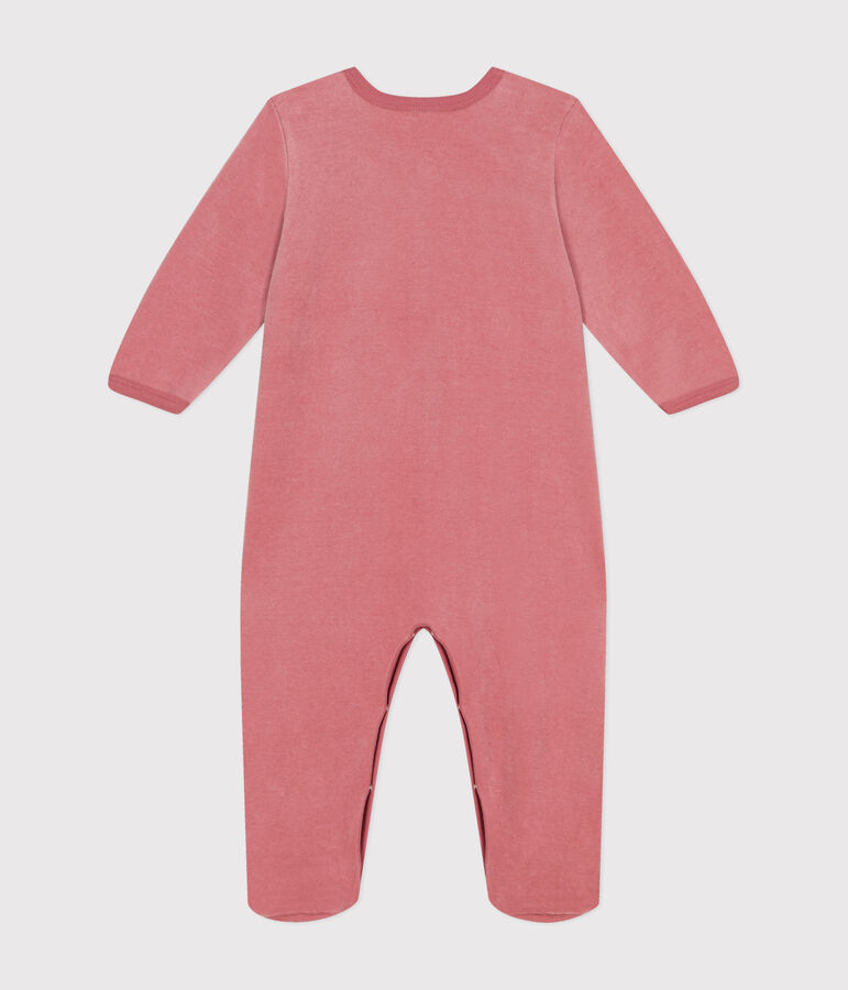 Pijama de terciopelo para beb&eacute; rosa