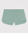 Shorts infantiles de rizo de algodón liso verde PAUL