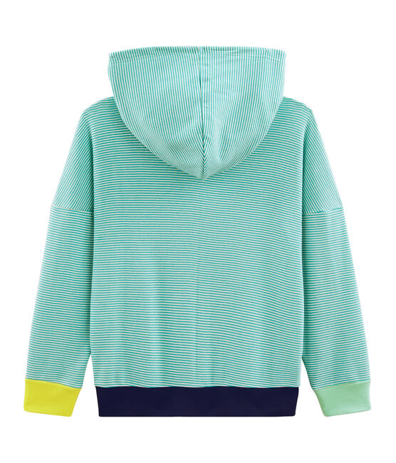 Sudadera infantil con capucha de punto verde ESPERANZA/blanco MARSHMALLOW