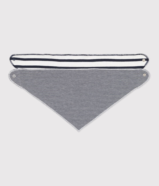 Juego de 2 bandanas-baberos a rayas de bebé variante 1