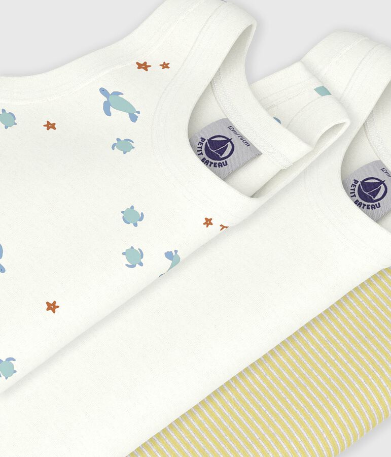 Juego de bodies de algod&oacute;n sin mangas con estampado de tortugas para beb&eacute; multicolor