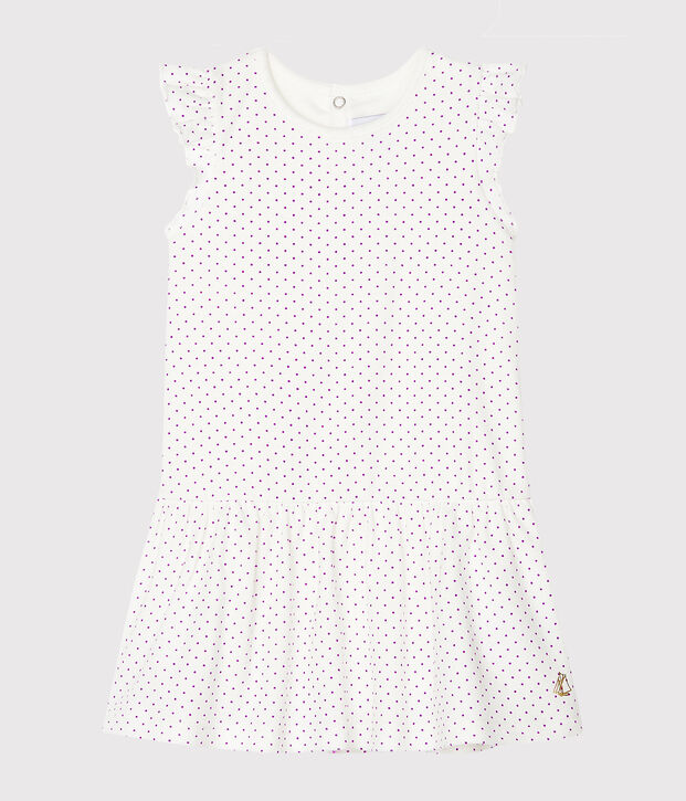 Vestido-bodi estampado para beb&eacute; ni&ntilde;a violeta/blanco