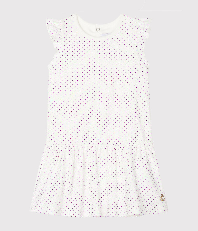 Vestido-bodi estampado para beb&eacute; ni&ntilde;a violeta REAL/blanco MARSHMALLOW
