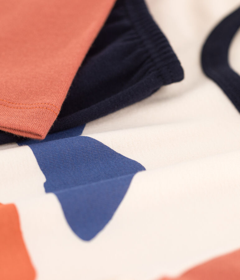 Pijama de algod&oacute;n para ni&ntilde;a / ni&ntilde;o azul/multicolor