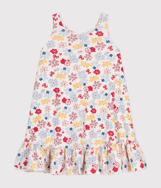 Vestido de algodón sin mangas de niña blanco MARSHMALLOW/blanco MULTICO