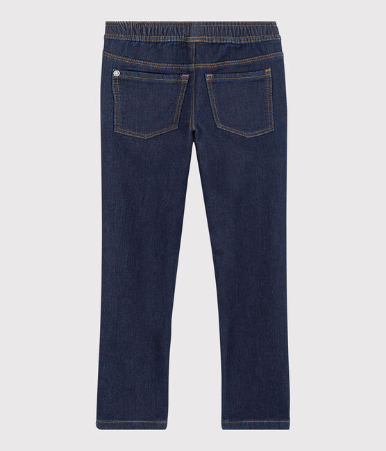 Pantalón de corte normal de tejido vaquero oscuro de niño azul DENIM BLEU FONCE